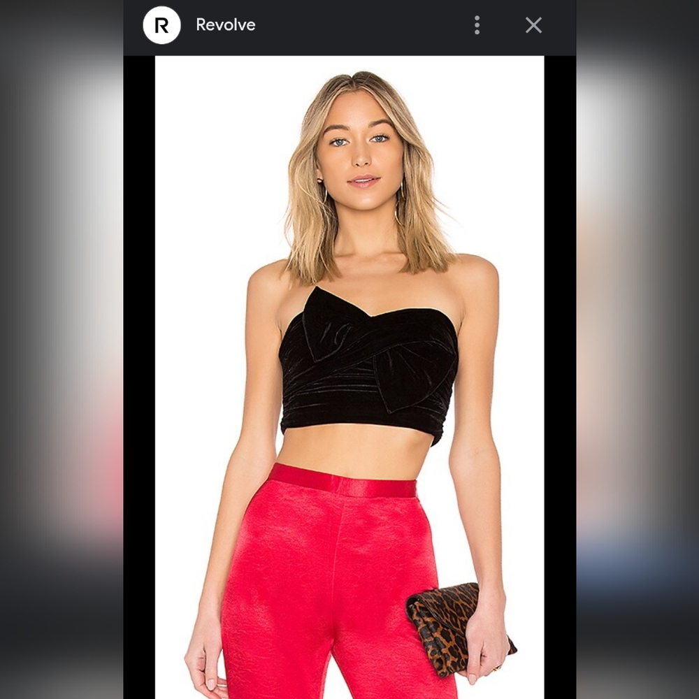 NWT LOVERS + FRIENDS Twist Turn Velvet Crop Top Strapless Cropped Bandeau Bra